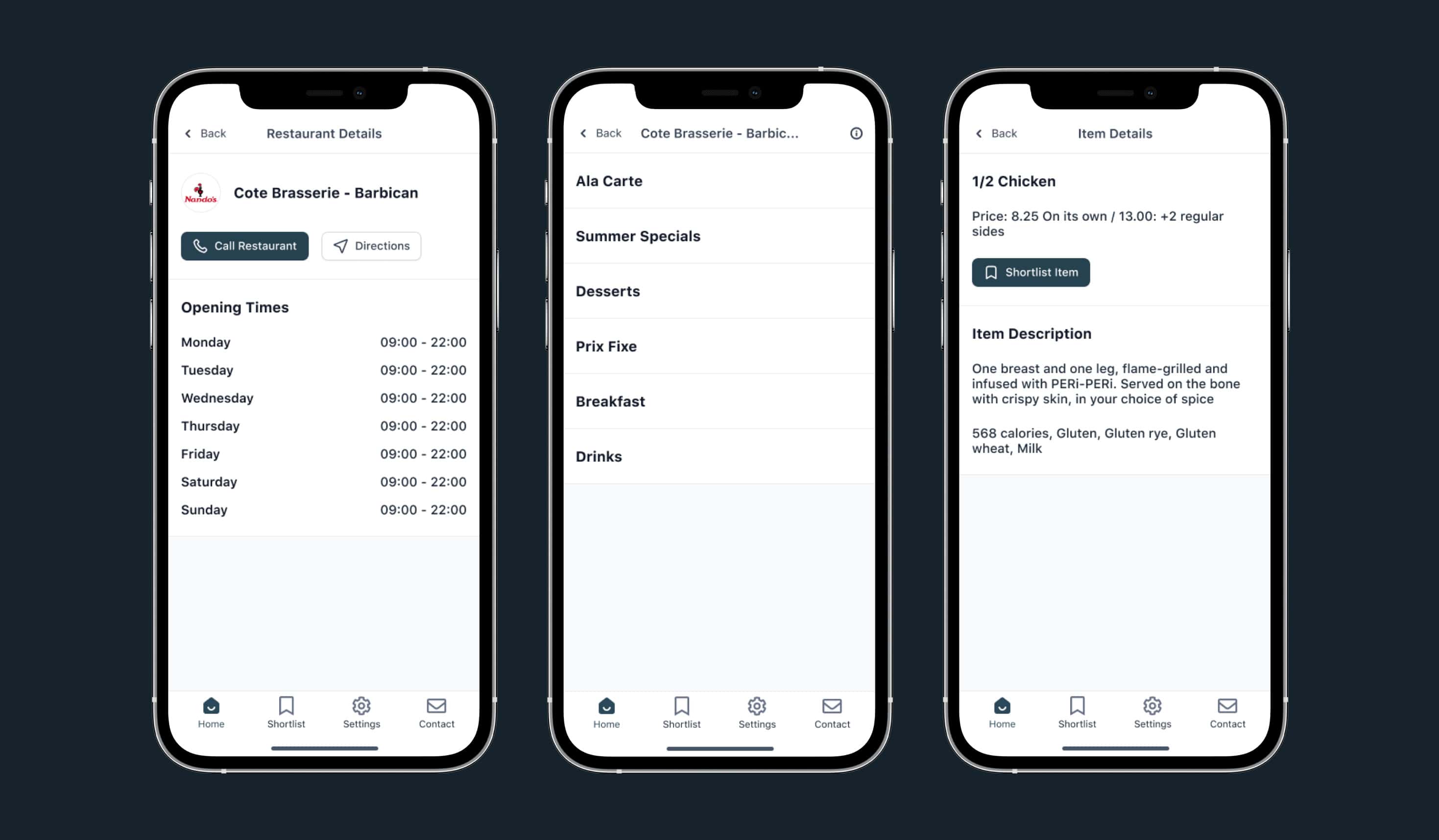 Menu reading on iOS