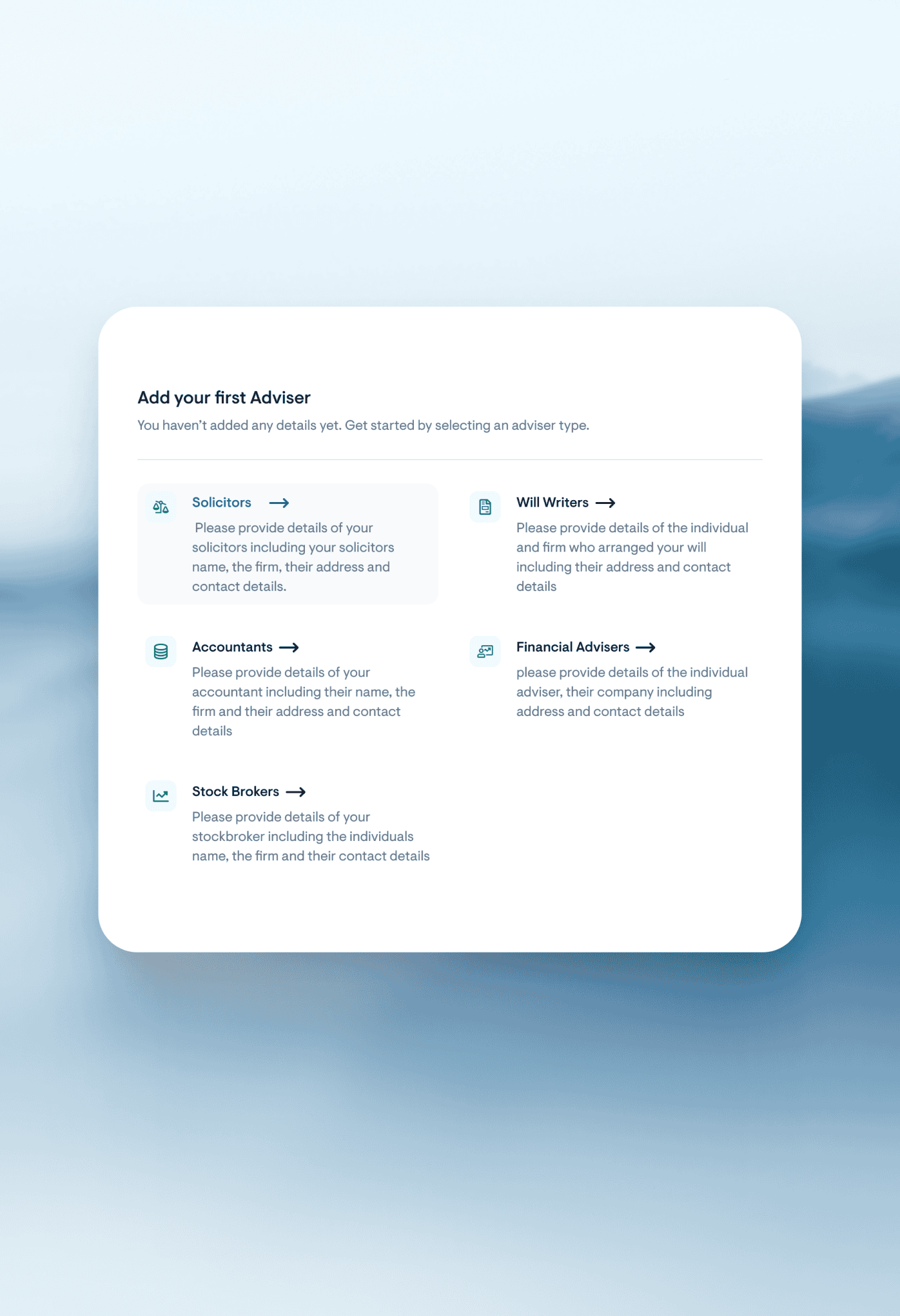 User vault, asset capture flow