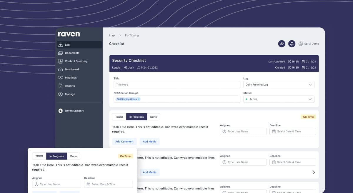 Raven Controls web dashboard during a major event