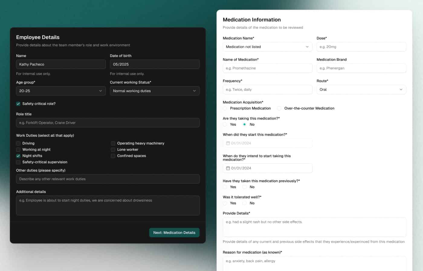 Submission interface, traffic-light response