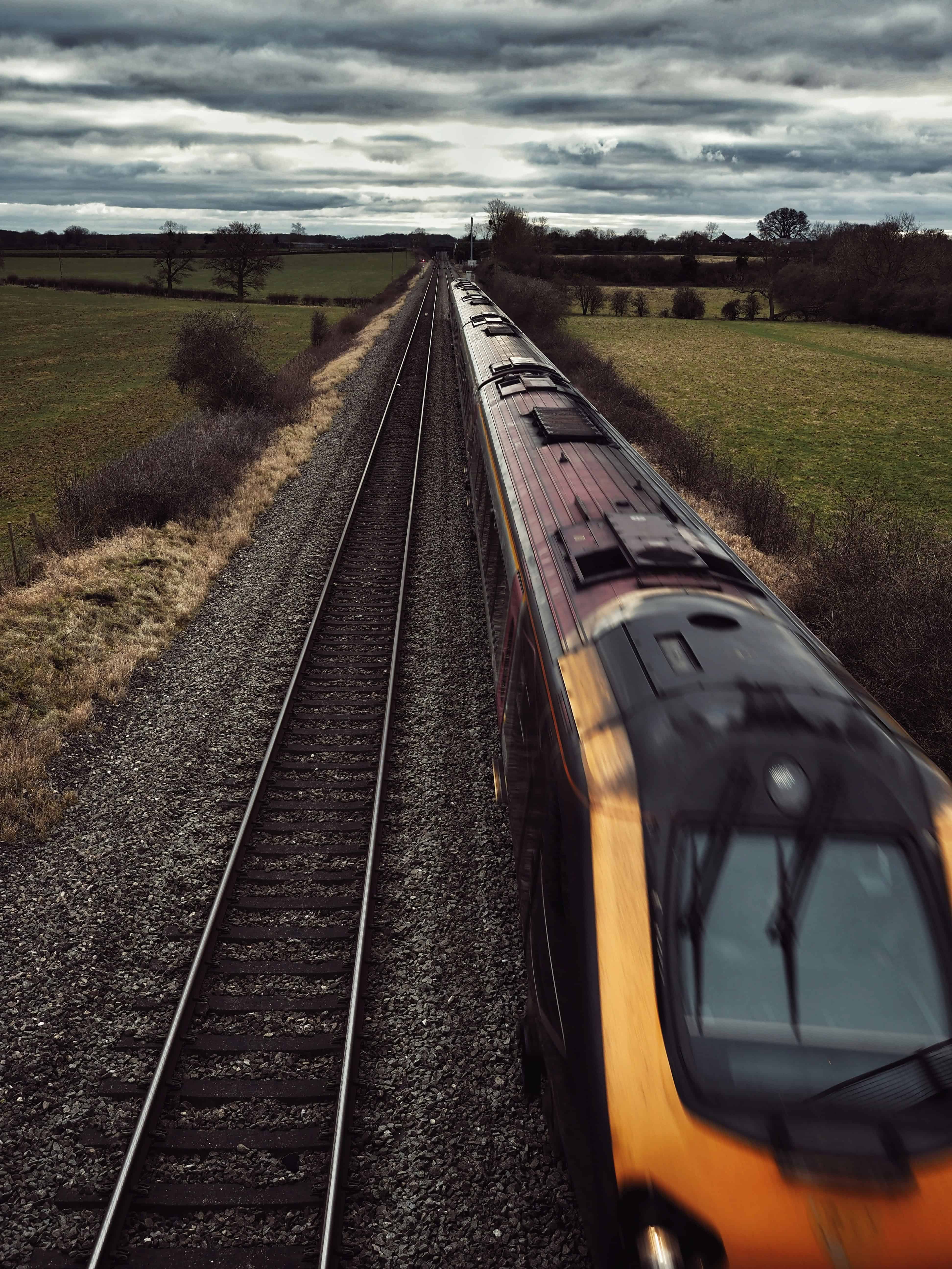 Railway worker in safety gear