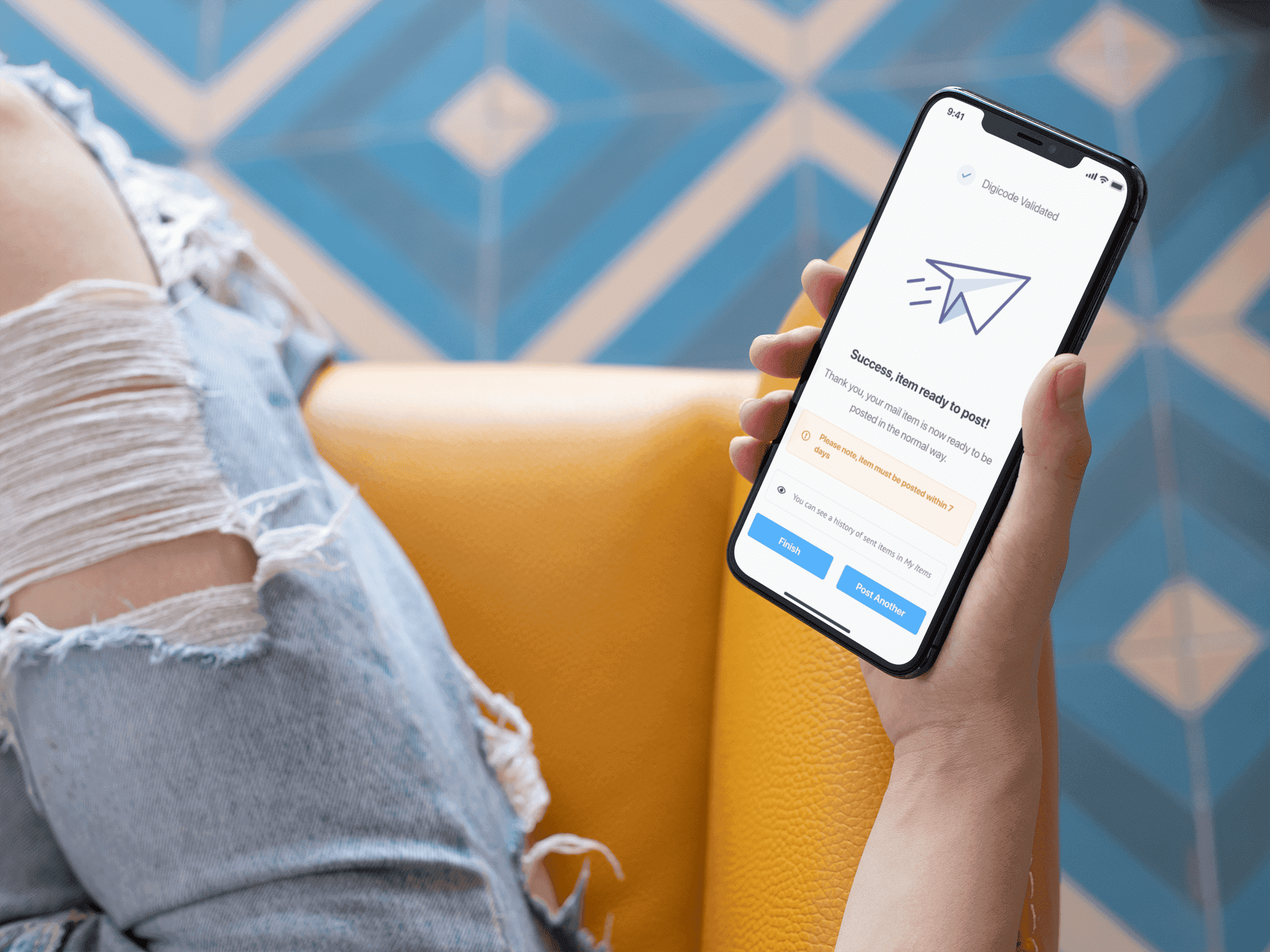 Carrier app, scanning a handwritten code