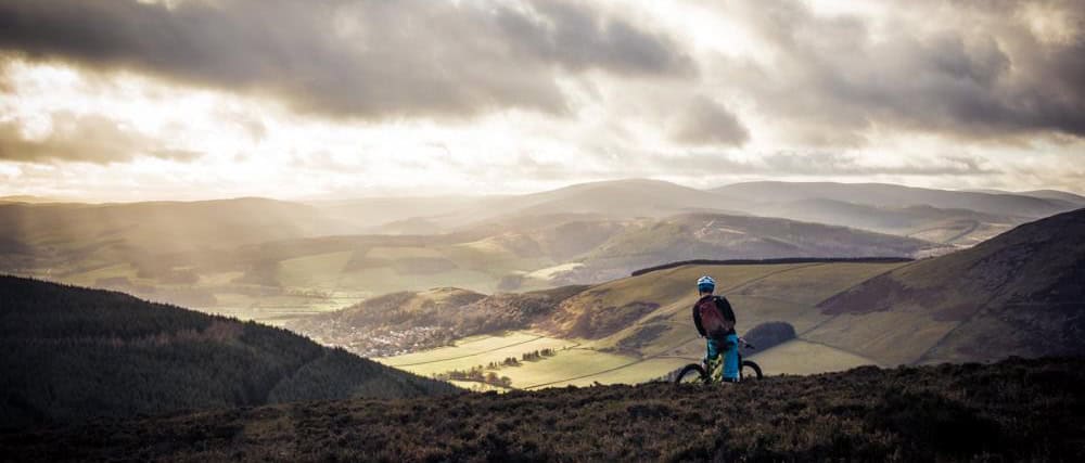 biker at top of a hill