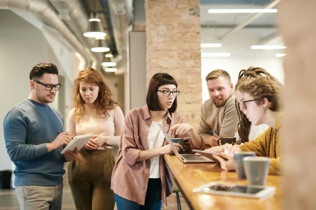 Extended team working together