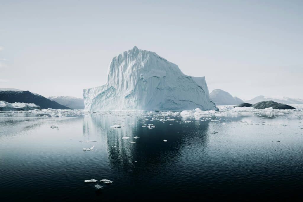 image of an iceberg in dark moody tones